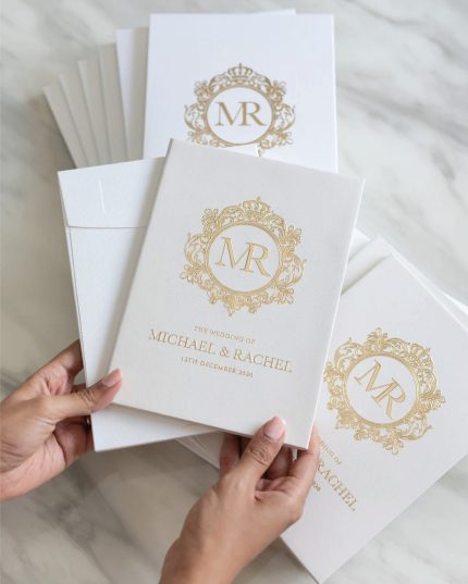 Blue Pearl Names Printed & Foiled Floral Envelope with Floral Names Foiled Printed Inner