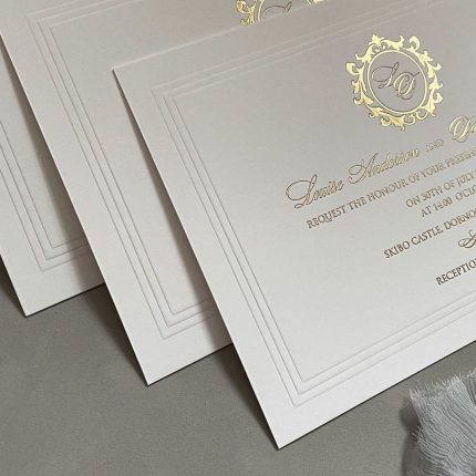Embossed Textured Envelope with Double Pasted Foiled Printed Inner