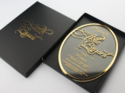 Mehroon Single Flap with Flower & Ribbon Bow Envelope with Gold Printed Inner