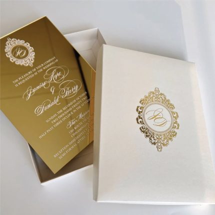 Elegance Window folder envelope with PVC & acrylic initials Tag